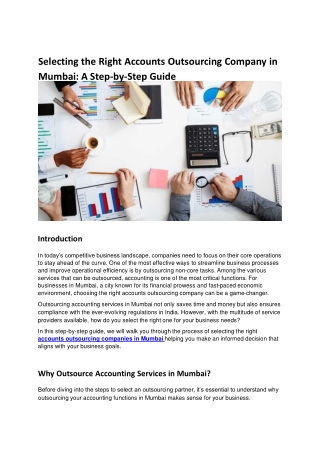 selecting the right accounts outsourcing company
