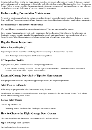 ensuring that your home is in tip top shape