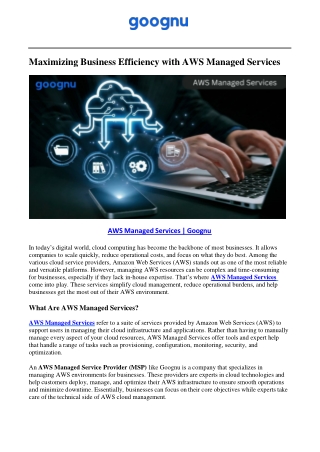 maximizing business efficiency with aws managed