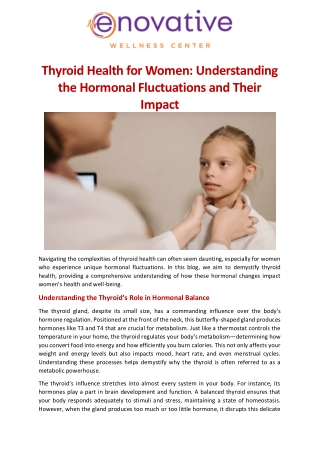 Thyroid Health for Women Understanding the Hormonal Fluctuations and Their Impact