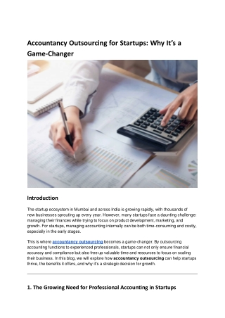 accountancy outsourcing for startups