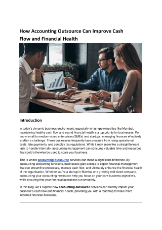 how accounting outsource can improve cash flow
