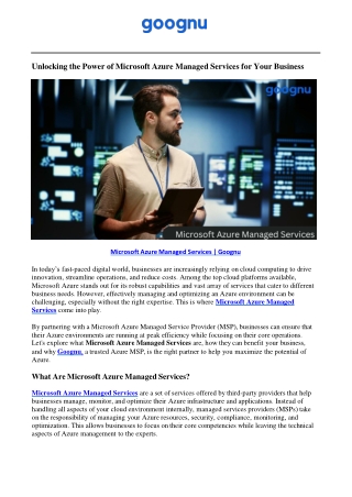 unlocking the power of microsoft azure managed