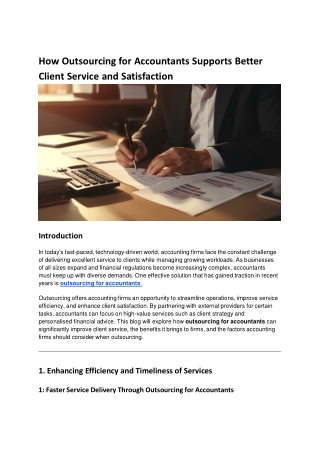 how outsourcing for accountants supports better