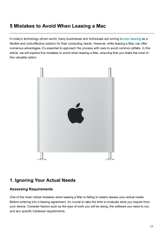 5 Mistakes to Avoid When Leasing a Mac