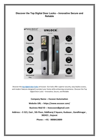 Discover the Top Digital Door Locks – Innovative Secure and Reliable