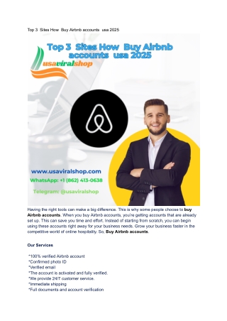 Top 3  Sites How  Buy Airbnb accounts  usa 2025
