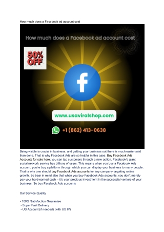 How much does a Facebook ad account cost