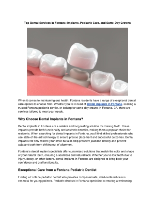 Dental Care Solutions in Fontana, CA