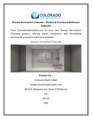 Shower Renovation Colorado  Modern & Functional Bathroom Upgrades