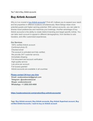 top 7 site to buy airbnb accounts