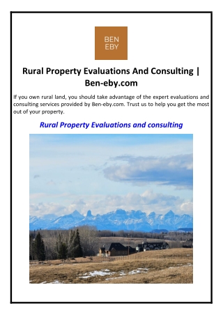 Rural Property Evaluations And Consulting | Ben-eby.com