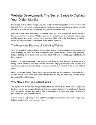 Website Development_ The Secret Sauce to Crafting Your Digital Identity