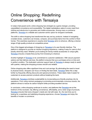 Online shopping