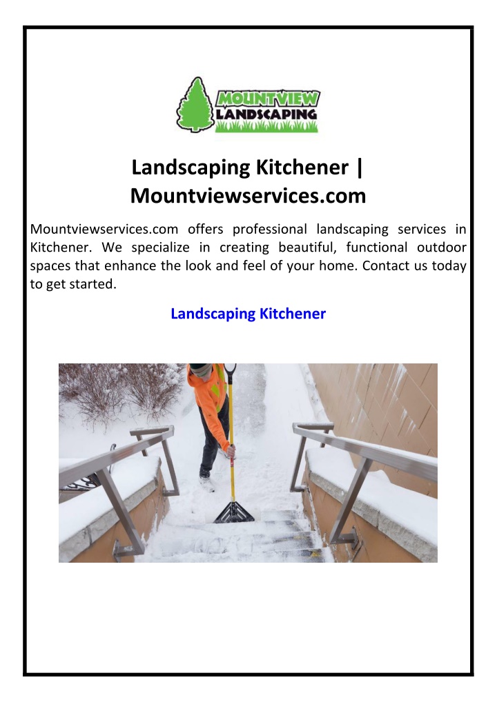 landscaping kitchener mountviewservices com