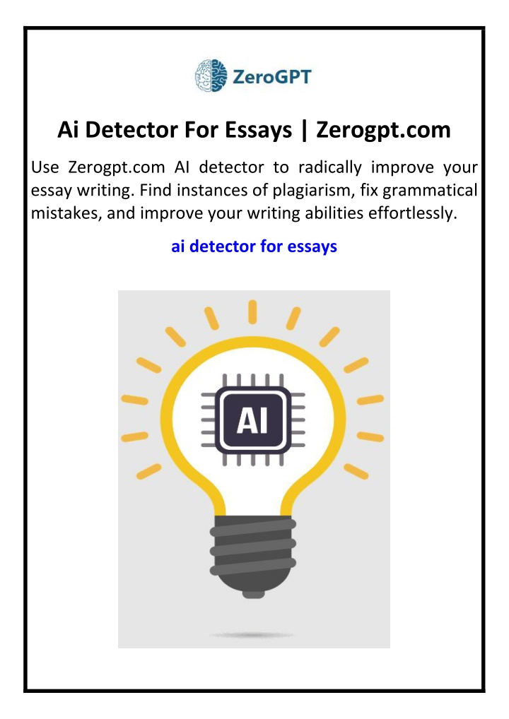 ai detector for essays zerogpt com