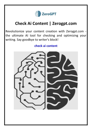 Check Ai Content | Zerogpt.com