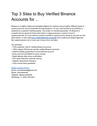 Top 3 Sites to Buy Verified Binance Accounts for ...