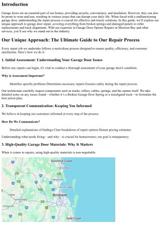 “Our Unique Approach: The Ultimate Guide to Our Repair Process”