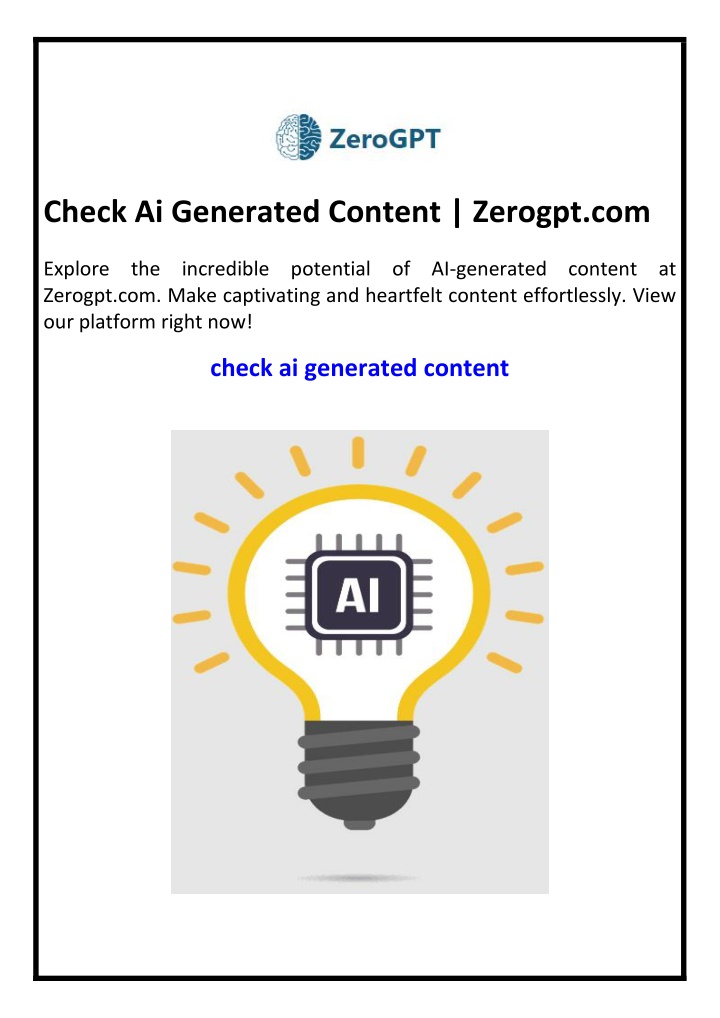 check ai generated content zerogpt com