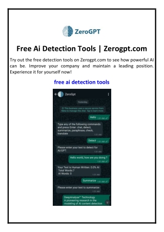 Free Ai Detection Tools | Zerogpt.com