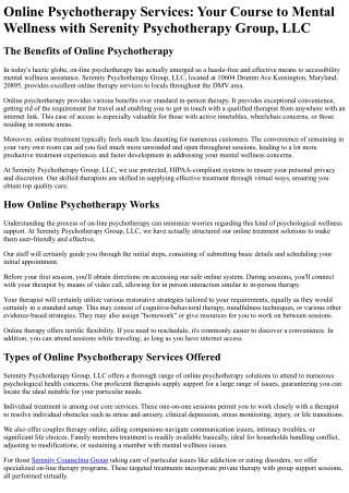 Serenity Psychotherapy Group