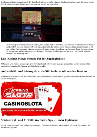 Live-Kasino vs. traditionelle Kasinos: Welches ist die bessere Wahl für Spieler?