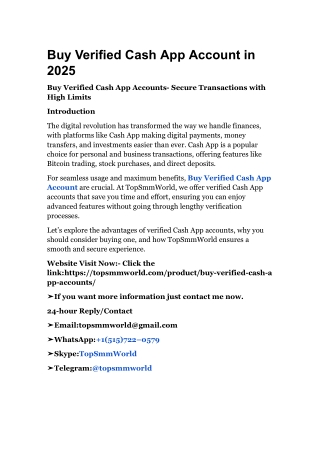 Buy Verified Cash App Account in 2025