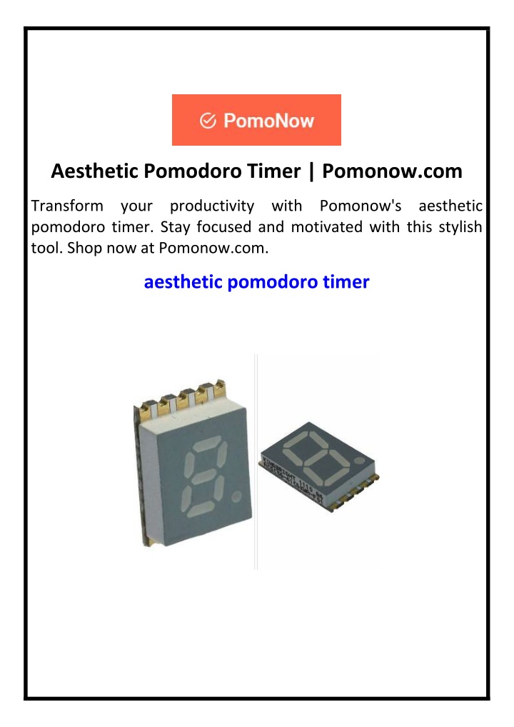 aesthetic pomodoro timer pomonow com