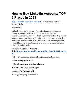 how to buy linkedin accounts top 5 places in 2023