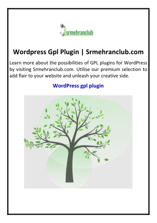 Wordpress Gpl Plugin | Srmehranclub.com