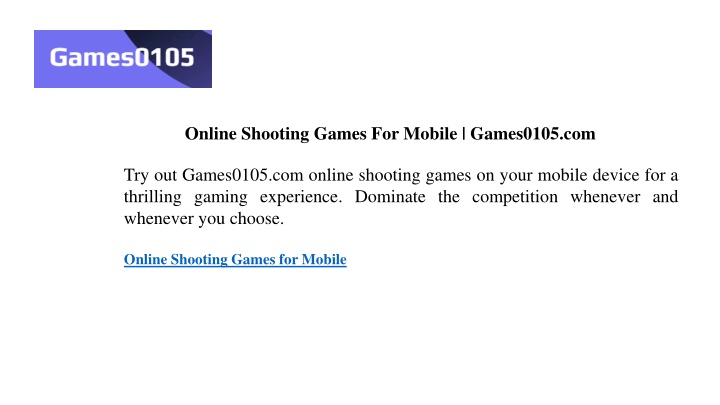 online shooting games for mobile games0105 com