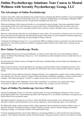 Serenity Psychotherapy Group