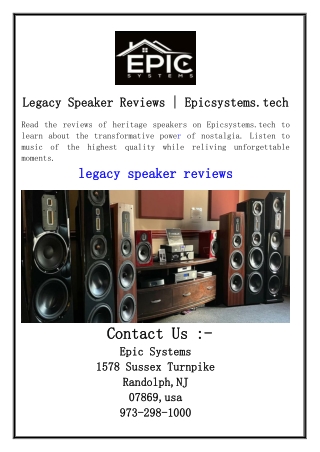 legacy legacy speaker