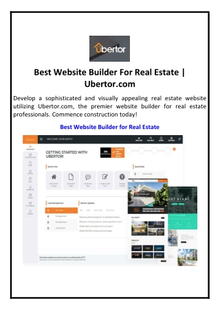 best website builder for real estate ubertor com