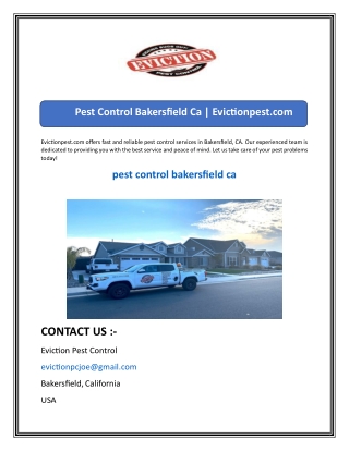 Pest Control Bakersfield Ca  Evictionpest