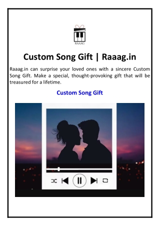 Custom Song Gift | Raaag.in