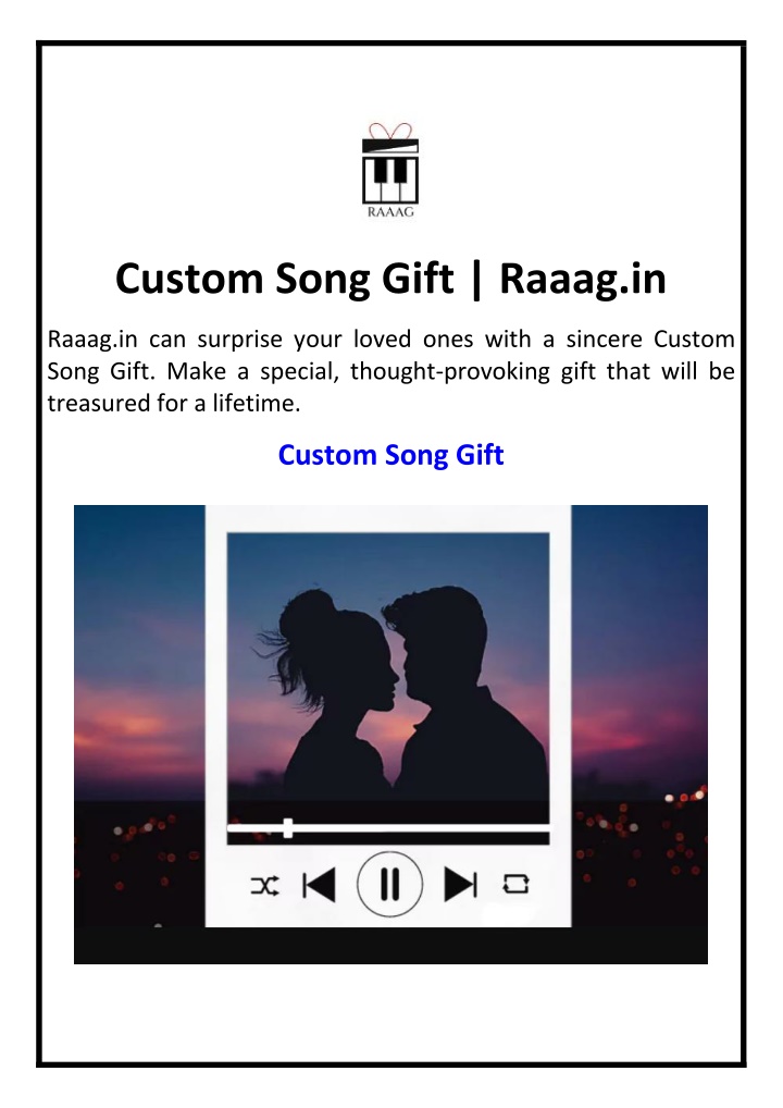 custom song gift raaag in