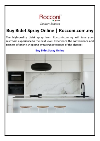 Buy Bidet Spray Online | Rocconi.com.my