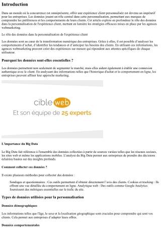 Le rôle des données dans la personnalisation de l'expérience client
