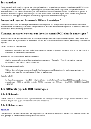 Comment mesurer le retour sur investissement (ROI) dans le numérique ?