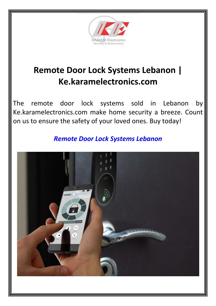 remote door lock systems lebanon