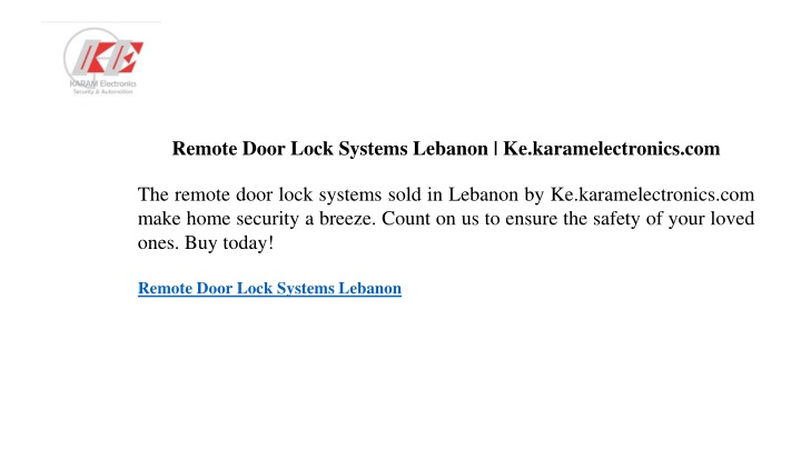 remote door lock systems lebanon