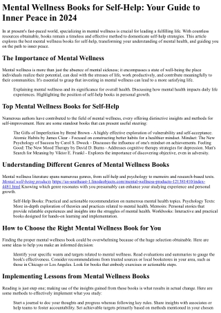 mental wellness books for self help your guide