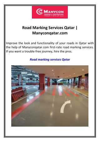 Road Marking Services Qatar  Manyconqatar.com