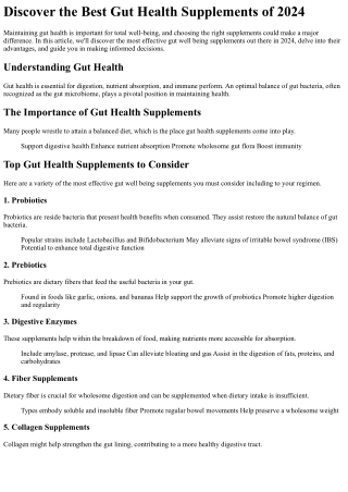 discover the best gut health supplements of 2024