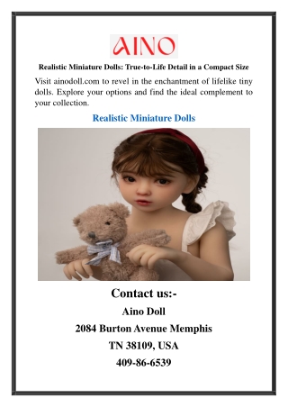 Realistic Miniature Dolls True-to-Life Detail in a Compact Size