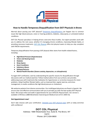 how to handle temporary disqualification from