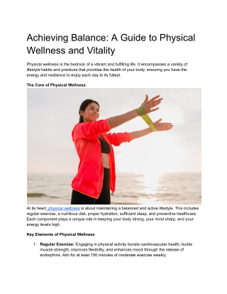 achieving balance a guide to physical wellness