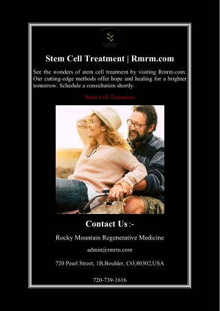 stem cell treatment rmrm com